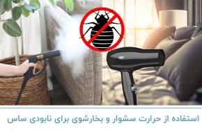 استفاده از حرارت سشوار و بخارشوی برای نابودی ساس